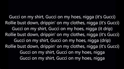 testo gucci on my shirt|mike will made it gucci lyrics.